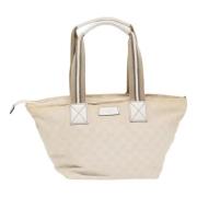 Pre-owned Canvas totes Gucci Vintage , White , Dames