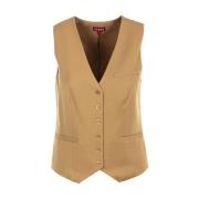 Bruine Vest Jas Staud , Brown , Dames