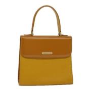 Pre-owned Leather handbags Burberry Vintage , Yellow , Dames