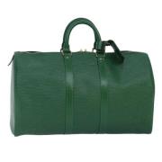 Pre-owned Leather travel-bags Louis Vuitton Vintage , Green , Dames