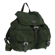 Pre-owned Nylon backpacks Prada Vintage , Green , Dames