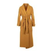 Elegante Jas met Sjaal NIU , Brown , Dames