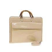 Pre-owned Leather handbags Gucci Vintage , Beige , Dames