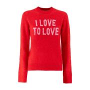 Geborduurde Crew-Neck Pullover MC2 Saint Barth , Red , Dames