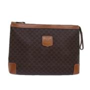 Pre-owned Leather clutches Celine Vintage , Brown , Dames