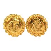 Pre-owned Metal earrings Chanel Vintage , Yellow , Dames