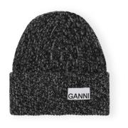 Zwarte Beanie Muts Ganni , Black , Dames