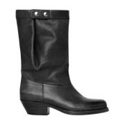 Zwarte Leren Enkellaarzen Isabel Marant , Black , Dames