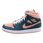 Donker Teal Groen Mid Sneaker Jordan , Blue , Heren