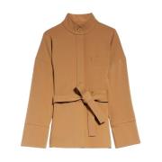 Milano Jersey Blazer met Mandarin Kraag Max Mara , Brown , Dames