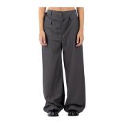 Grijze Melange Wollen Broek Acne Studios , Gray , Dames