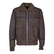 Bruin Leren Jas Aw24 Stijlvolle Upgrade PS By Paul Smith , Brown , Her...