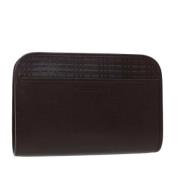 Pre-owned Leather clutches Burberry Vintage , Brown , Dames