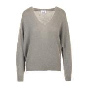 V-hals Sweaters NIU , Gray , Dames