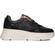 Zwarte leren lage damessneakers Lina Locchi , Black , Dames