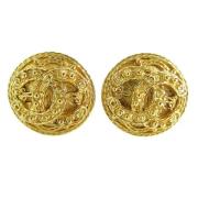 Pre-owned Metal earrings Chanel Vintage , Yellow , Dames