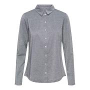 Melange Jersey Blouse met Lange Mouwen &Co Woman , Gray , Dames