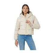 Daisy Logo Puffer Winterjas Dames Beige Guess , Beige , Dames