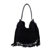 Zachte Schouder Leren Tas Zwart Isabel Marant , Black , Dames