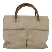 Pre-owned Suede handbags Gucci Vintage , Beige , Dames