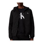 Gewatteerde capuchon Harrington-jack in zwart Calvin Klein , Black , H...