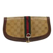 Pre-owned Leather clutches Gucci Vintage , Brown , Dames