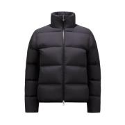 Korte donzen pufferjas met ritssluiting zakken Moncler , Black , Dames