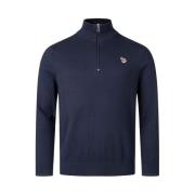 Half Zip Gebreide Trui PS By Paul Smith , Blue , Heren