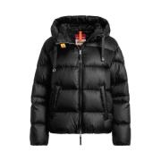 Korte Donsjas met Capuchon Parajumpers , Black , Dames