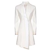 Witte Asymmetrische Overhemdjurk Voorsluiting Genny , White , Dames