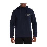 Blauwe hoodie met logo borduurwerk Emporio Armani , Blue , Heren