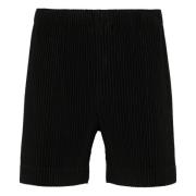 Zwarte Geplooide Shorts Issey Miyake , Black , Heren