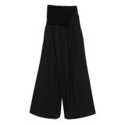 Zwarte Wol Sarouel Broek Max Mara , Black , Dames