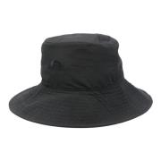 Zwarte Nylon Bucket Hat met Logo Marine Serre , Black , Heren