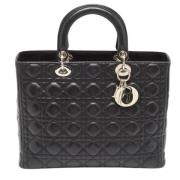 Pre-owned Leather totes Dior Vintage , Black , Dames