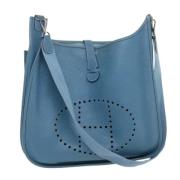 Pre-owned Leather shoulder-bags Hermès Vintage , Blue , Dames