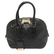 Pre-owned Leather handbags Burberry Vintage , Black , Dames