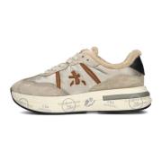 Taupe Sneaker Cassie met Uniek Design Premiata , Beige , Dames