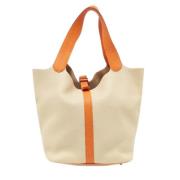 Pre-owned Leather shoulder-bags Hermès Vintage , White , Dames