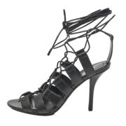 Pre-owned Leather sandals Burberry Vintage , Black , Dames