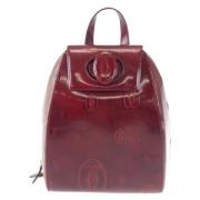 Pre-owned Leather backpacks Cartier Vintage , Red , Dames