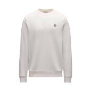 Logo Emblem Off White Sweatshirt Moncler , White , Heren