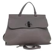 Pre-owned Leather gucci-bags Gucci Vintage , Gray , Dames