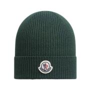 Klassieke Wol Beanie Hoed Groen Moncler , Green , Unisex