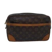 Pre-owned Canvas clutches Louis Vuitton Vintage , Brown , Dames