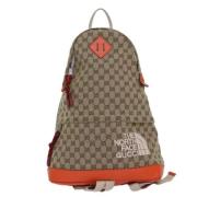 Pre-owned Canvas backpacks Gucci Vintage , Beige , Dames