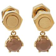 Pre-owned Leather earrings Burberry Vintage , Yellow , Dames