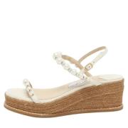 Pre-owned Leather sandals Jimmy Choo Pre-owned , Beige , Dames