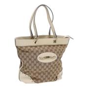 Pre-owned Canvas totes Gucci Vintage , Beige , Dames