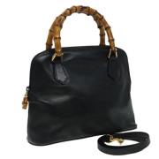 Pre-owned Leather handbags Gucci Vintage , Black , Dames